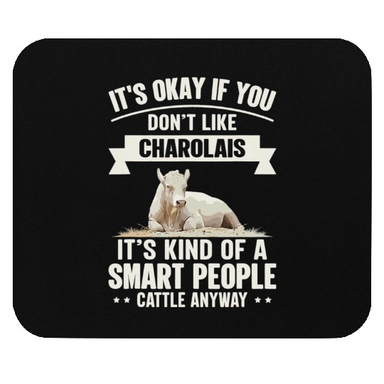 Smart People Cattle Farmer Cow Breed Charolais Mouse Pads
