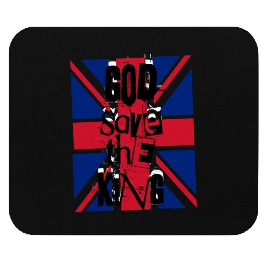 God Save The King Charles British Royal Punk Mouse Pads