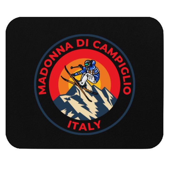 Vintage Skiing Madonna Di Campiglio Italy Sunset Mouse Pads