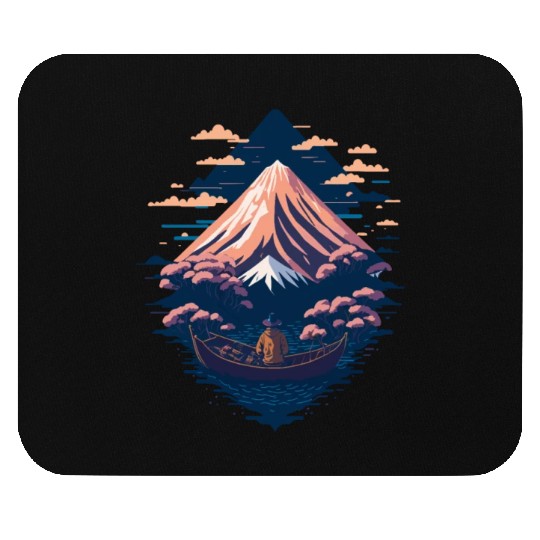 Serene Mount Fuji Sunset Peaceful River Scenery Mouse Pads