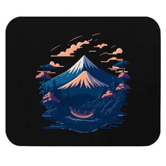 Serene Mount Fuji Sunset Peaceful River Scenery Mouse Pads