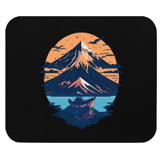Serene Mount Fuji Sunset Peaceful River Scenery Mouse Pads