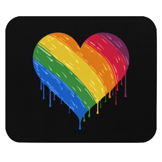 LGBTQ+ Love: Rainbow Heart for Lesbian, Gay, Mouse Pads