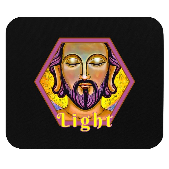 LIGHT Jesus as Buddha Mouse Pads