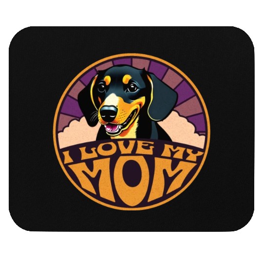 I Love My Mom -Dachshund Mouse Pads