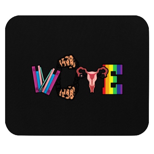 VOTE LGBT Pride Black Freedom Books Ovary Decor Mouse Pads