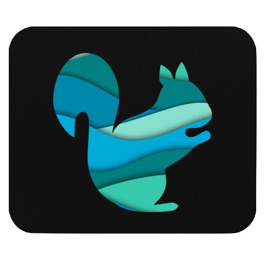 Teal Squirrel Mouse Pads