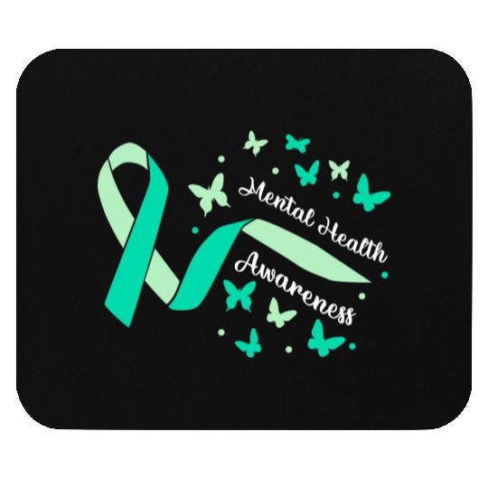 Peace Love Mental Health Awareness Green Mouse Pads