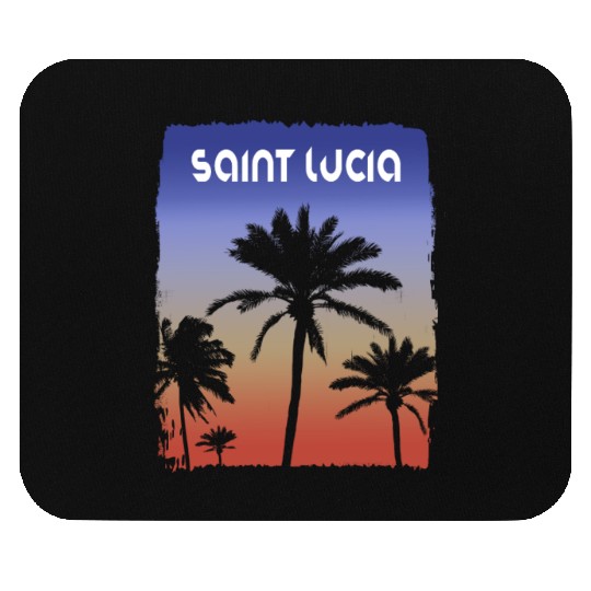 Saint Lucia Sunset Vacation Souvenir Palm Tree Mouse Pads
