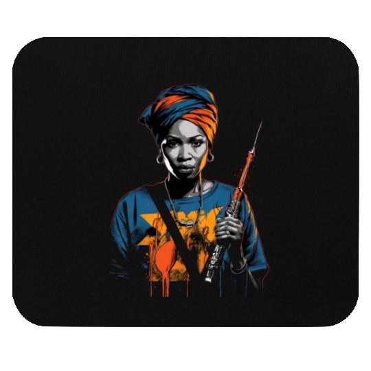 African American Nurse Afro Woman Syringe Nursing Mouse Pads