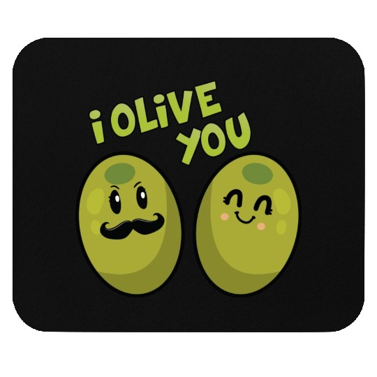 Green Olives Valentine Olive You Mouse Pads
