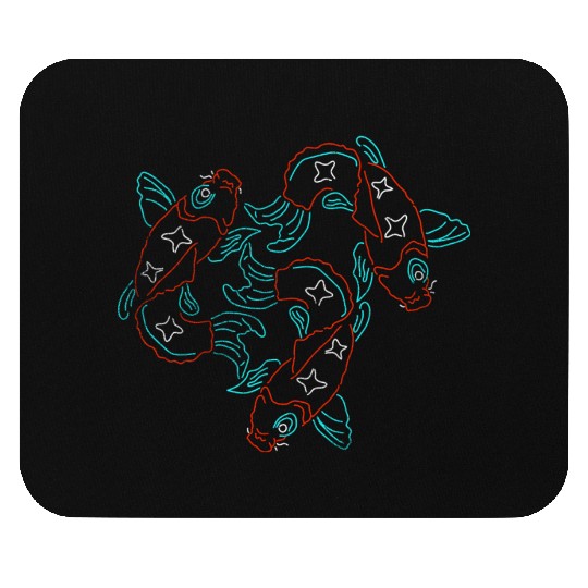 Neon Koi Fish Mouse Pads