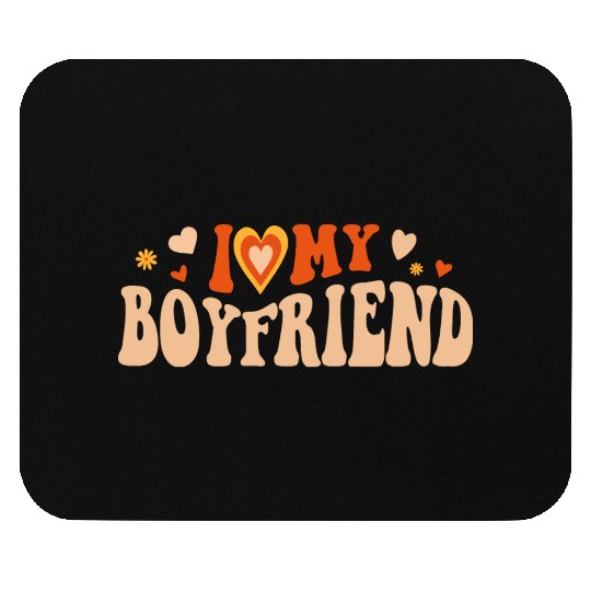 I Love My Boyfriend Groovy Red Heart My Boyfriend Mouse Pads