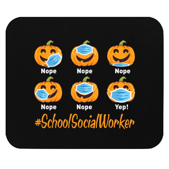 Funny Halloween School Social Worker Pumpkin Mouse Pads