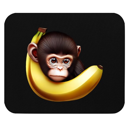 Monkey hide and seek banana Mouse Pads