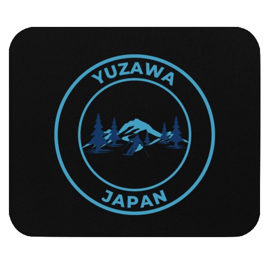 Retro Cool Skiing in Yuzawa Japan Souvenir Mouse Pads