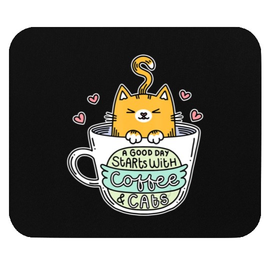 Orange Cat Women Cat Lover Coffee Cats Mouse Pads