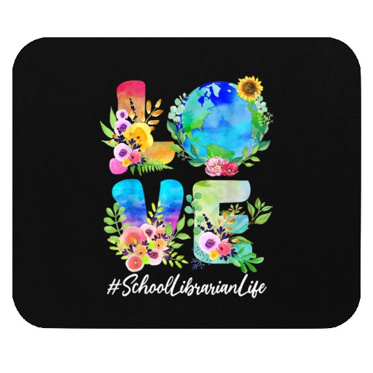 School Librarian Love World Earth Day Save The Pla Mouse Pads