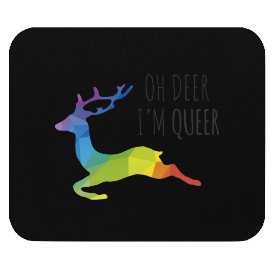 Oh Deer I m Queer LGBTQ Pride Deer Dark Mouse Pads