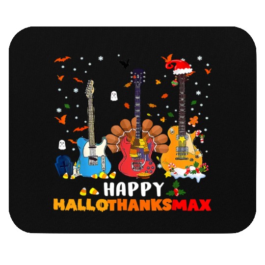 Guitar Happy Hallothanksmas Halloween Thanksgiving Mouse Pads