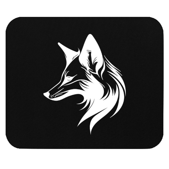 Fox Portrait In Flowing Lines Style Mouse Pads