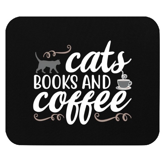 Cats Books And Coffee Feline Lady Cat Mouse Pads
