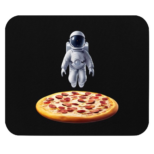 Hovering astronaut over pizza Mouse Pads