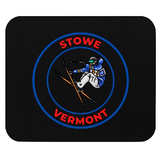 Retro Skiing in Stowe Vermont Holiday Souvenir Mouse Pads