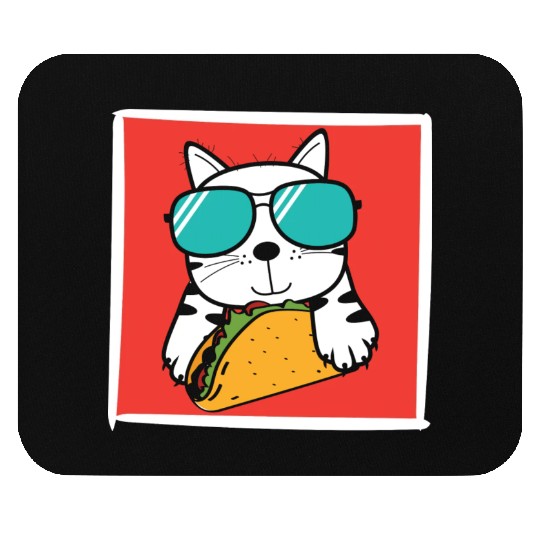 Cool Cat Taco Lover Mouse Pads