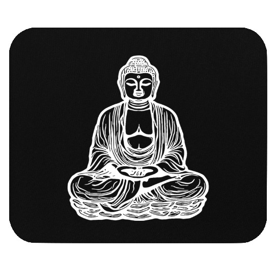 Far Eastern Buddha Lotus Meditation Tattoo Style Mouse Pads