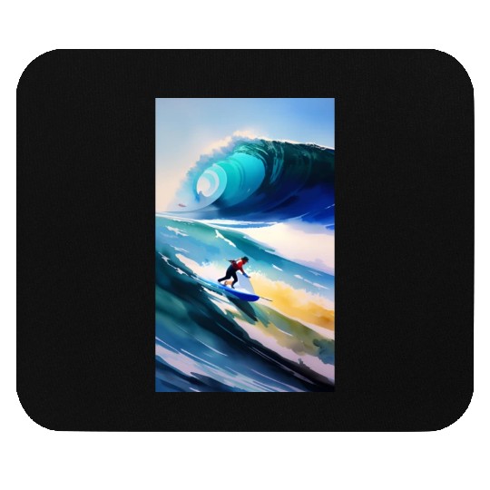 A surfer sailing on rough seas Mouse Pads