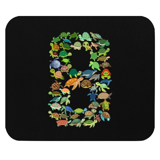 8th Birthday Sea Turtle Tortoise Theme 8 Year Old Mouse Pads