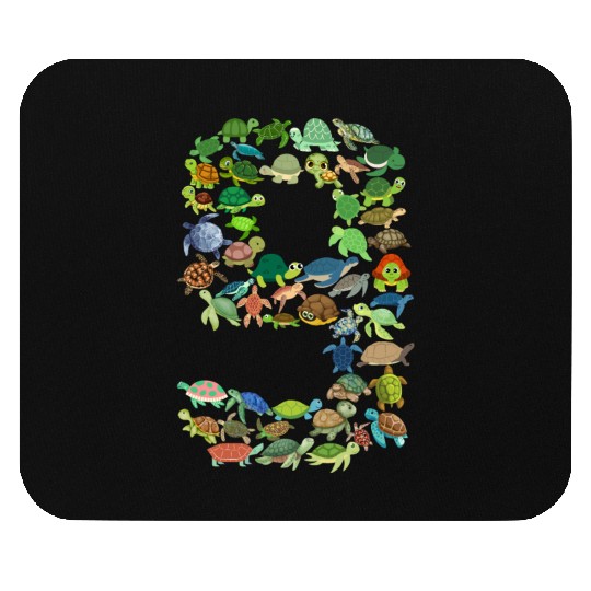 9th Birthday Sea Turtle Tortoise Theme 9 Year Old Mouse Pads