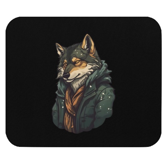 Cool Wolf Head Awesome Wild Animal Graphic Design Mouse Pads
