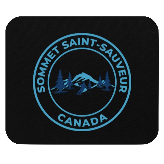 Retro Cool Skiing in Sommet Saint-Sauveur Canada Mouse Pads