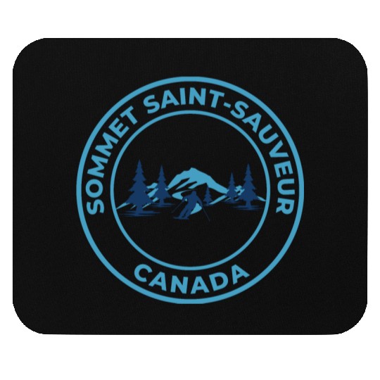Retro Cool Skiing in Sommet Saint-Sauveur Canada Mouse Pads