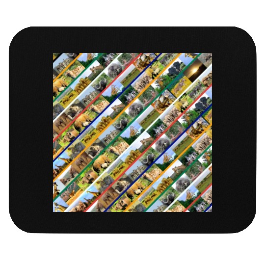 Wildlife Stripe Multi Color Collage Mouse Pads
