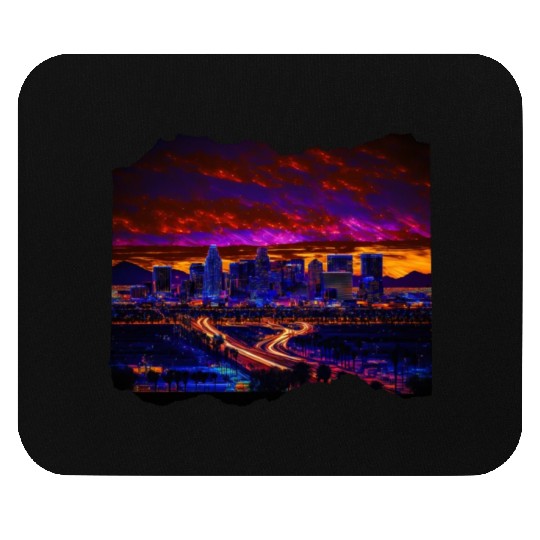 Phoenix Arizonna Skyline Neon Desert Nights Mouse Pads