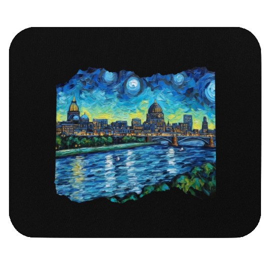 St Paul Minnesota Skyline Tribute Capital Charm Mouse Pads