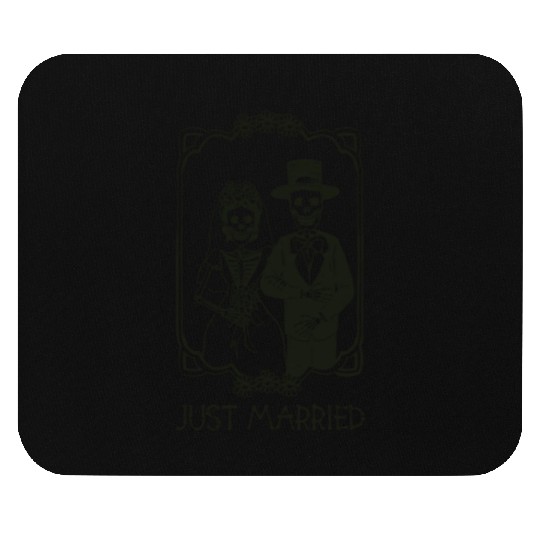 Halloween Skeletons Bride Groom Just Married Mouse Pads