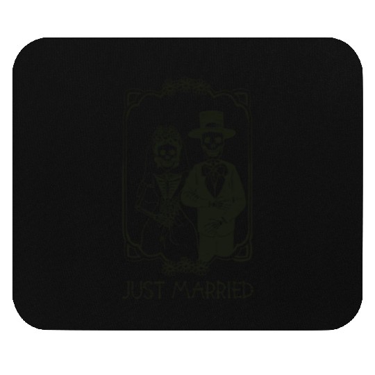 Halloween Skeletons Bride Groom Just Married Mouse Pads