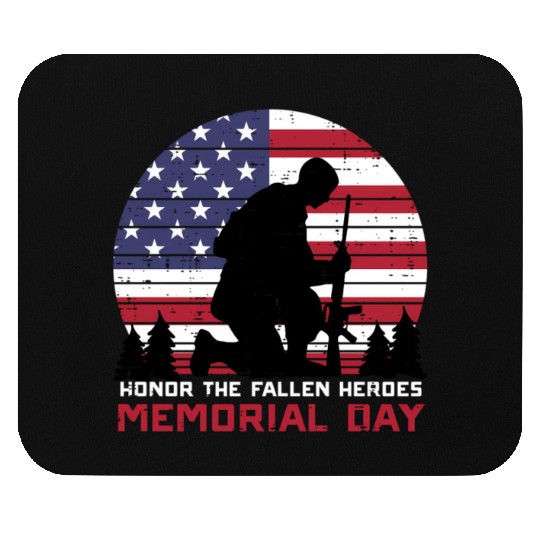 Honor The Fallen Heroes Memorial Day Us Flag Mouse Pads