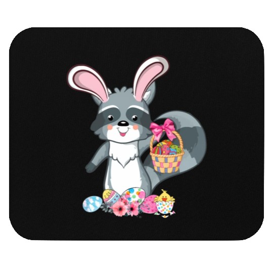Raccoon Bunny Ears Easter Eggs For Mouse Pads