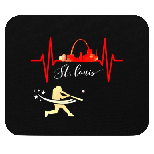 Saint Louis Red Cardinal Dress Heartbeat Baseball Mouse Pads