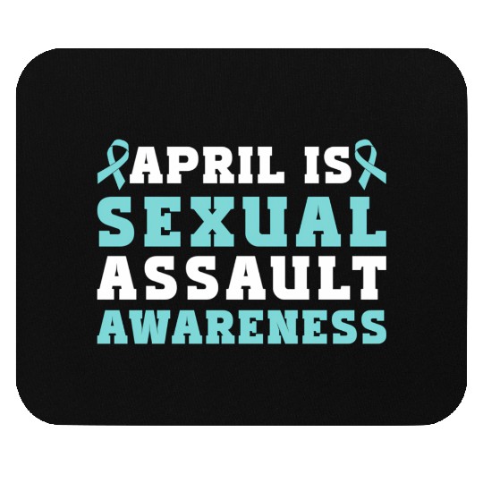 April Is Sexual Assault Awareness Teal Ribbon Mouse Pads