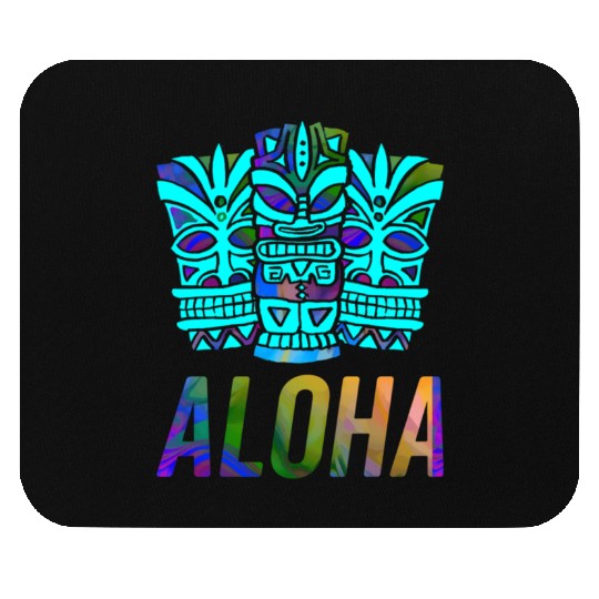 Tiki Aloha Hawaiian Travel Tropical Vacation Mouse Pads