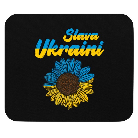 Slava Ukraini Ukrainian Sunflower Flag Ukraine Mouse Pads