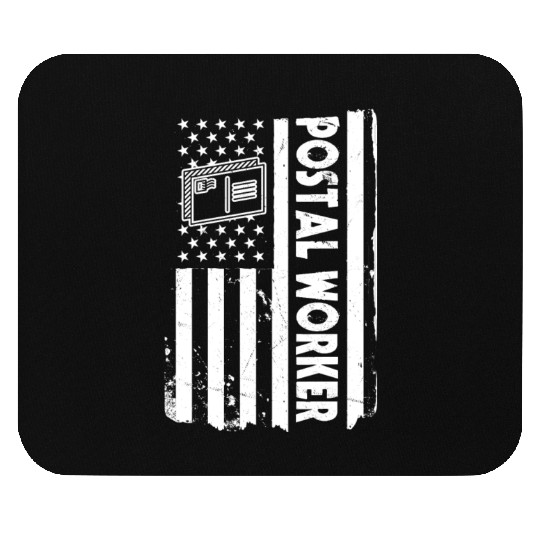 USA Flag Postal Worker Postman America Mouse Pads
