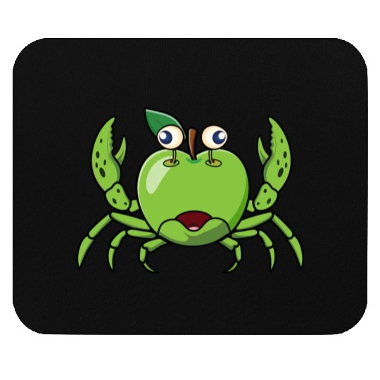 Green Apple On A Crabby Fish Creature Mouse Pads