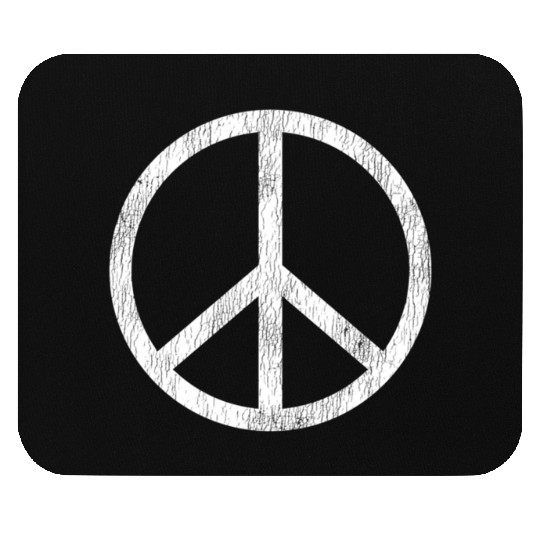Peace Sign White Distressed Hippy Freedom Mouse Pads